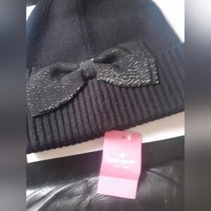 New Kate Spade Crossgrain Beanie/Hat With Bow New With Tags